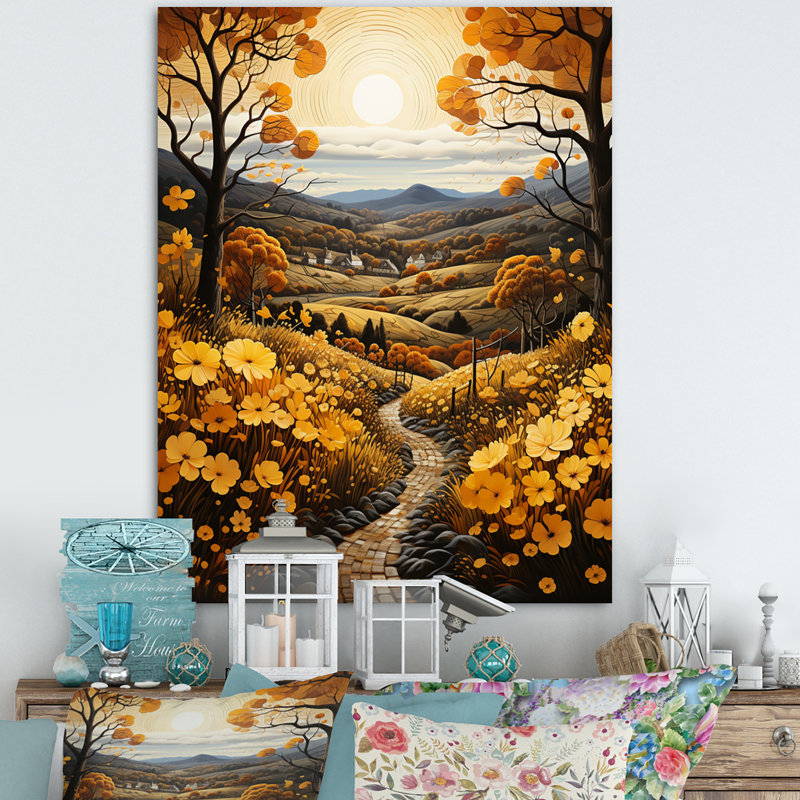 «Countryside Harvest Gold Autumn III», reproduction sur toile, H 40 po x l 30 po x P 1,5 po, Toile tendue