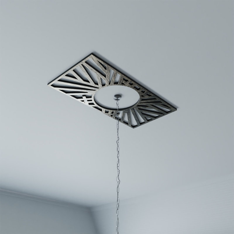 Médaillon de plafond en PVC de qualité architecturale Hoover, H 11 po x l 22 po x P 0,75 po, Or pâle antique