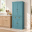 Armoire de cuisine de 172 cm de hauteur avec 4 tiroirs, salle à manger - Bleu lac-159761588