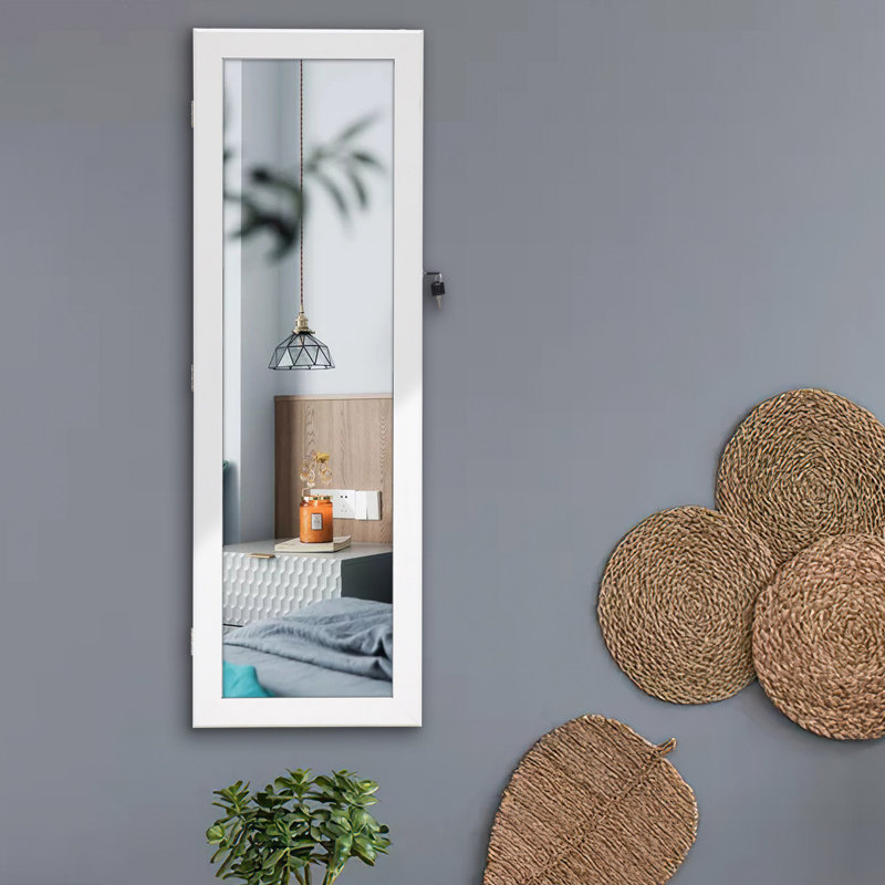 Armoire à bijoux murale avec miroir Castellon, Blanc