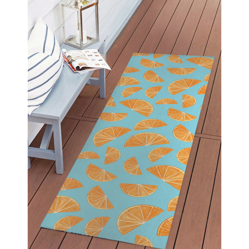 Tapis d'extérieur Summer Oranges, Tapis de couloir 2 pi 6 po x 8 pi