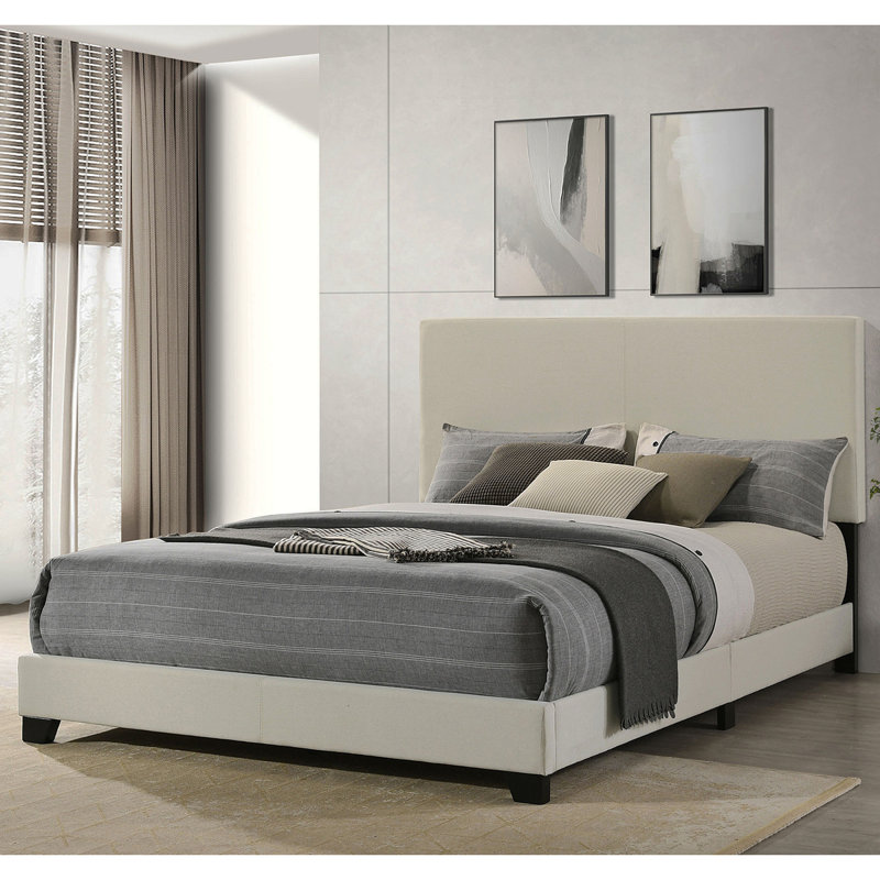 Efram Cream Upholstered Queen Bed