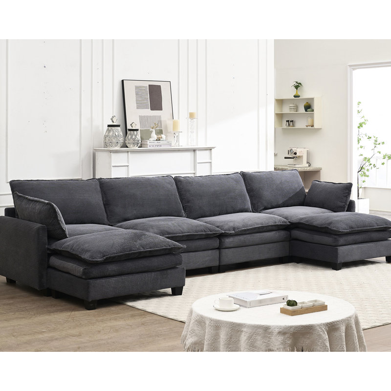 Velours gris foncé grand avec 2 - structure et tissu d'usure pour rembourrage modulaire en mousse
