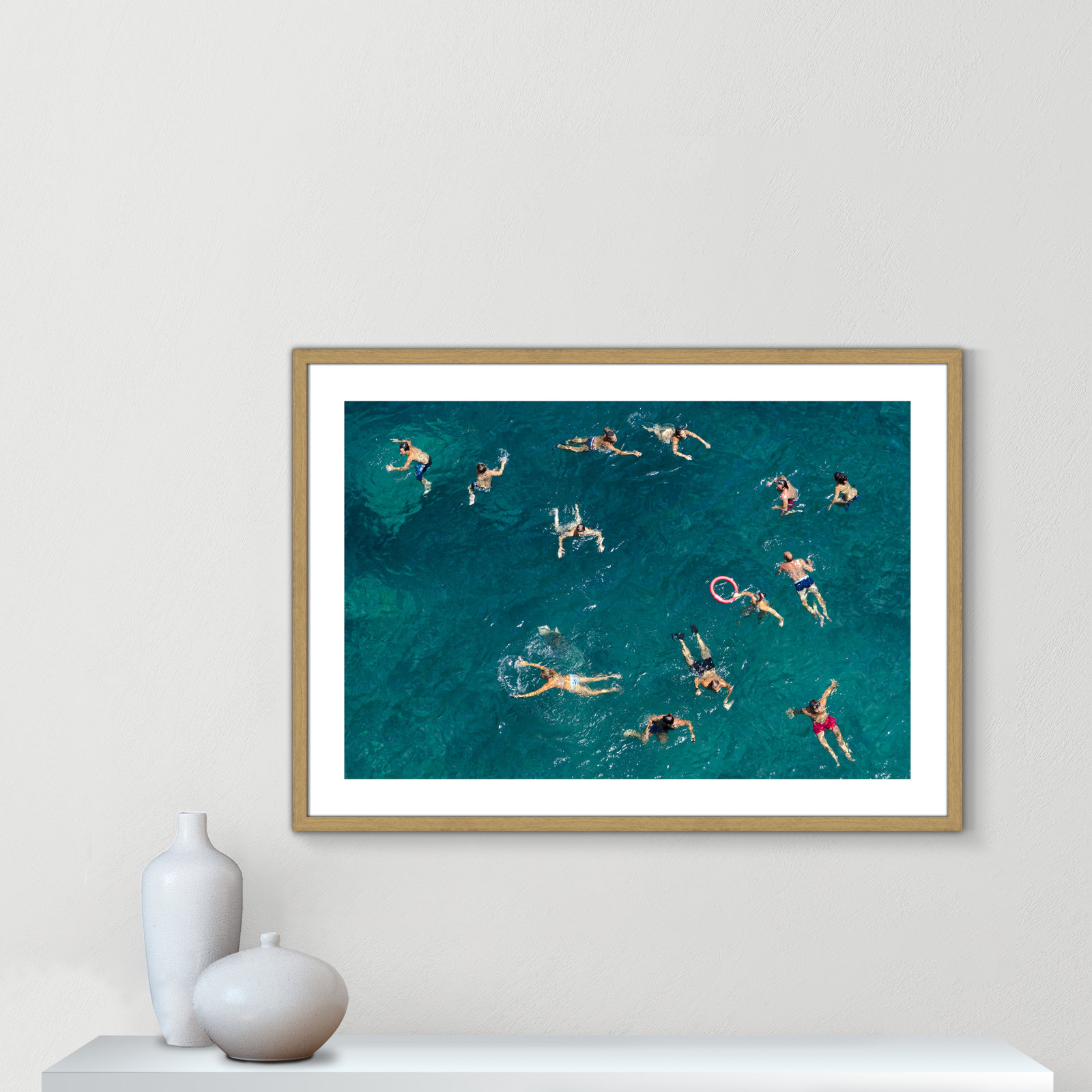 Tonti - Photograph Print, 25.5" H x 35.5" W x 0.75" D, Beige Wood Framed Paper