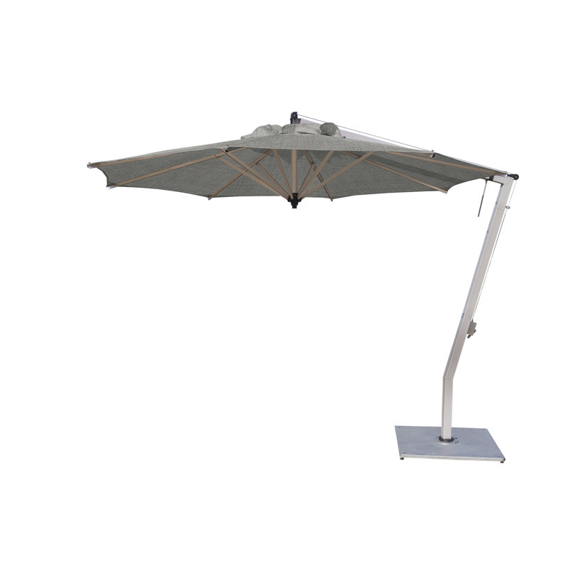 Picollo 10.5' Round Cantilever Umbrella, Ash, Double Stack Metal Plate