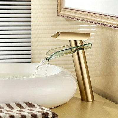 Waterfall Vessel Single-hole Single-handle Bathroom Faucet