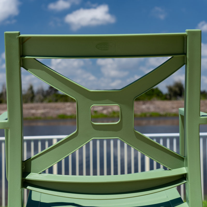 Chaise de salle à manger d'extérieur empilable, Vert