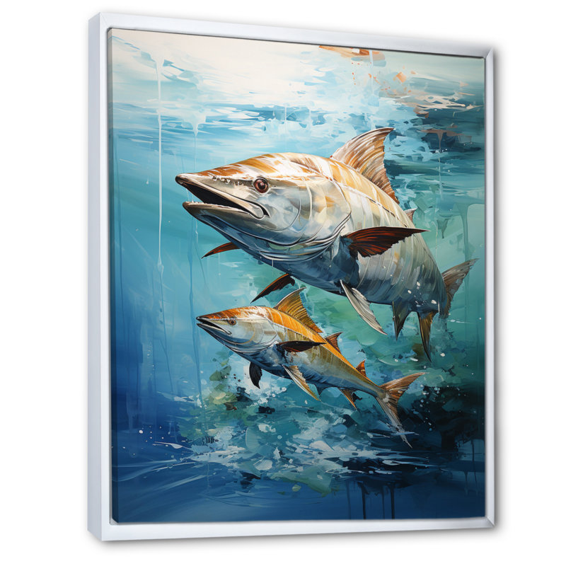 Fishing Majestic Marlins II " Fishing Majestic Marlins II ", 44" H x 34" W x 1.5" D, White Floater Framed
