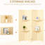 Paravent avec rangement, écran d'intimité pliant 6 pi 4 po pour chambre et bureau, écran naturel, rangement et rustique