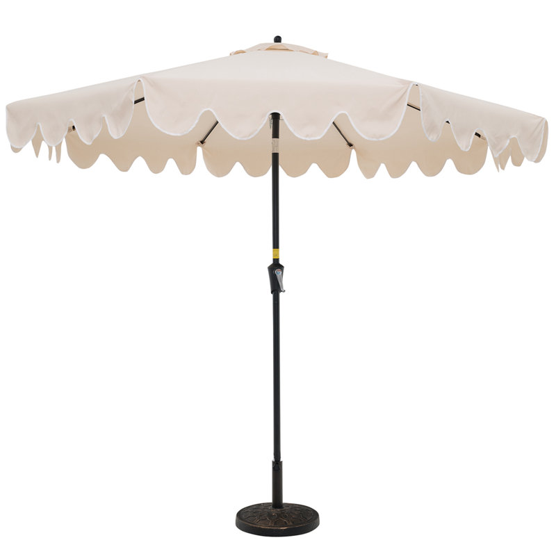 Carmeletta 108" W 2-Tier Market Umbrella, Beige