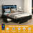 LED Headboard Platform Bed Frame, 6 Storage Drawers & Charging Station, Noise-Free Sturdy Storage Bed No Box Spring Required for Bedroom-1016040752