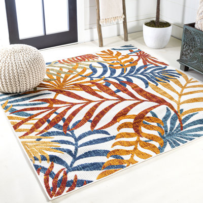 Tapis intérieur / extérieur crème / orange Manor Tropics