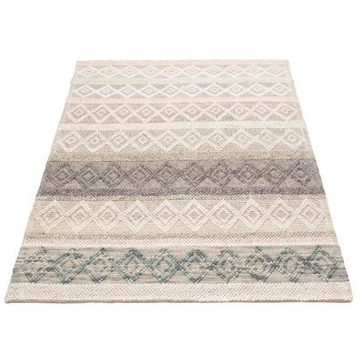 Tapis rectangulaire en laine New Age de conception unique 5 pi 2 po x 7 pi 5 po Demichael