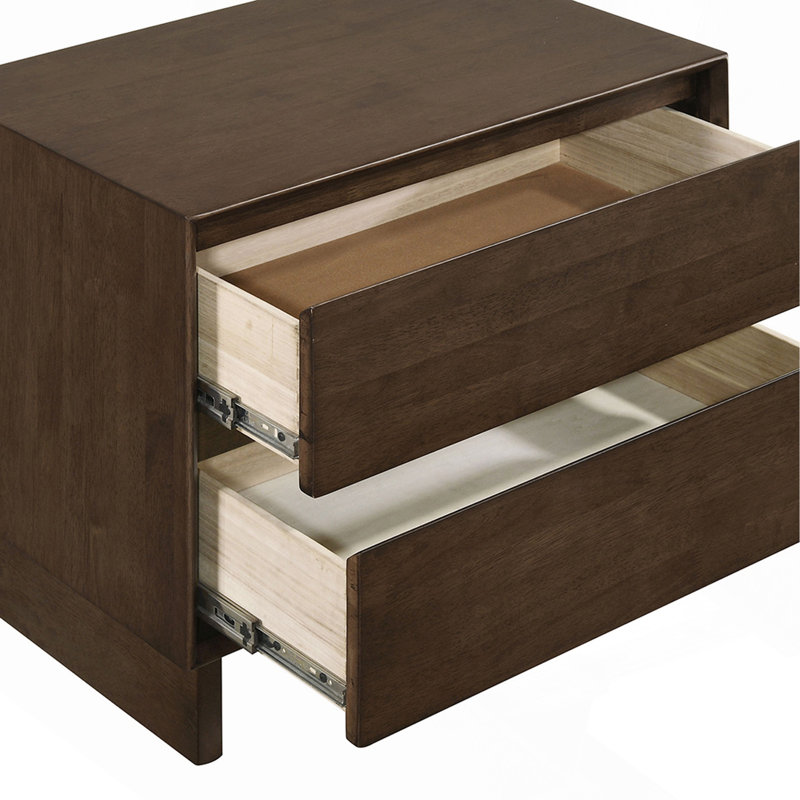 Hemlock Warm Brown 2-Drawer Nightstand Bedside Table
