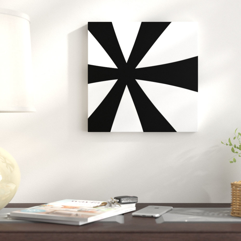 East Urban Home 'Asterisk 2' Textual Art on Canvas in Black and White ...