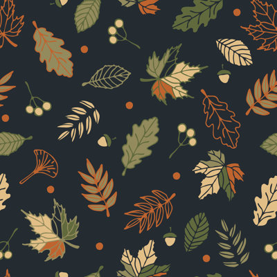 Autumn Leaves Background by Randmaart - Wrapped Canvas Print
