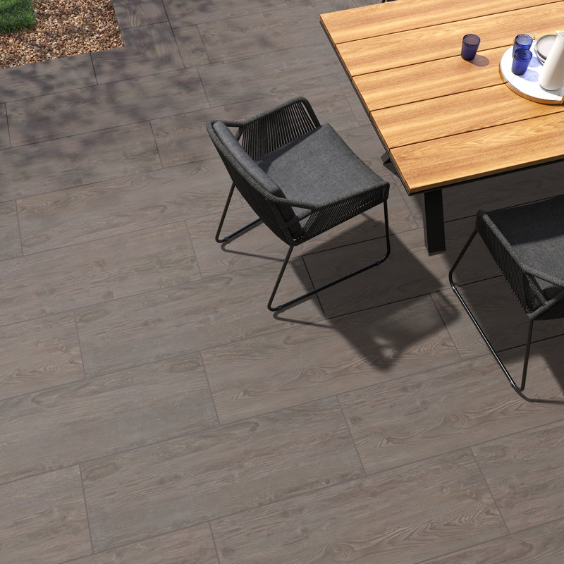 Arden Flint 16 in. x 47 in. x 0.78 in. Matte Porcelain Wood Look Paver (10.44 sq. ft./unit, 2 Pieces), Flint