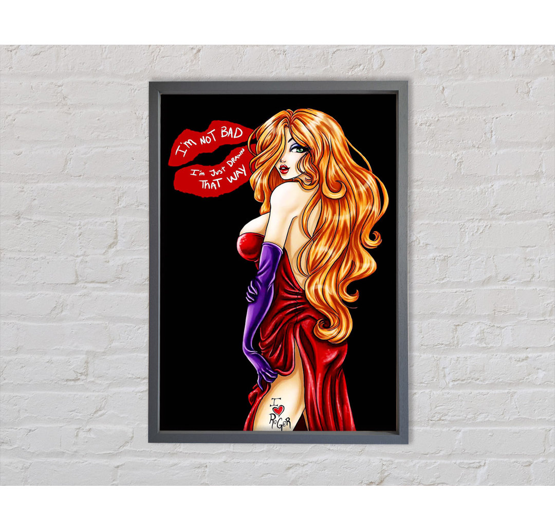 Jessica Rabbit I Love Roger - Einzelne Bilderrahmen Kunstdrucke auf Leinwand