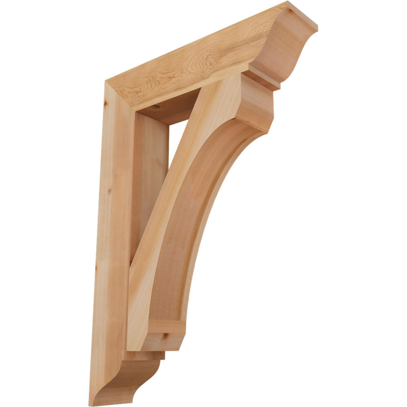 Support en bois rustique traditionnel BKTLEC01, Cèdre rouge de l'Ouest (lisse), H 40 po x l 5,5 po x P 28 po