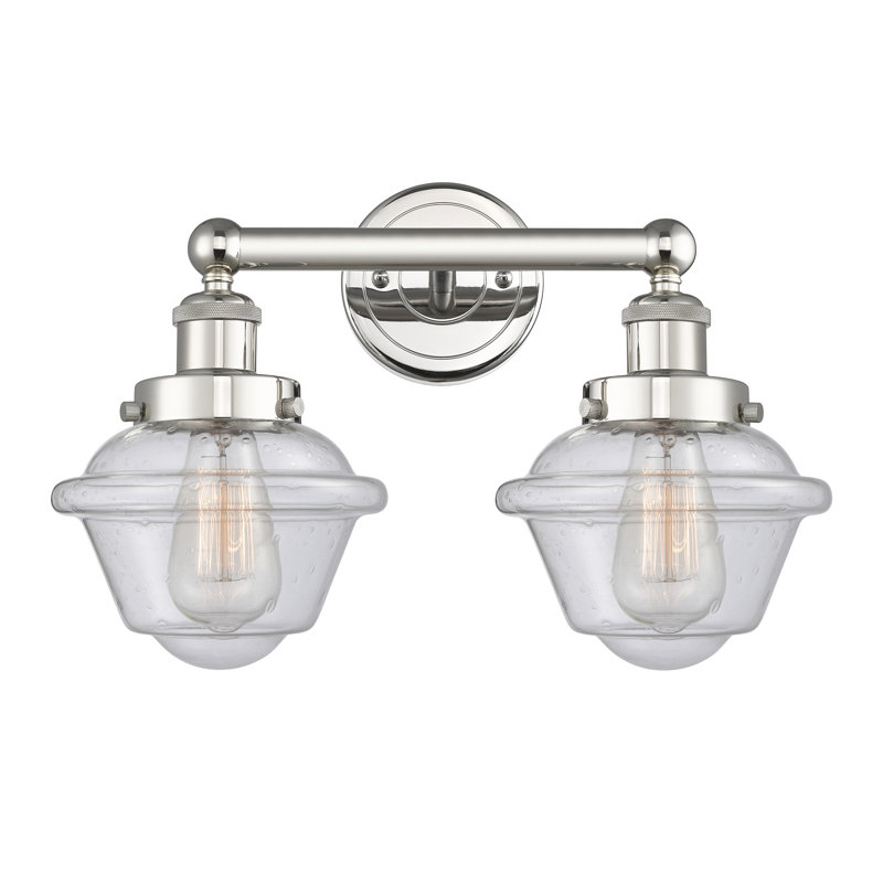 Éclairage pour meuble-lavabo à 2 lumières à intensité variable Grourke, Nickel poli, Bullé