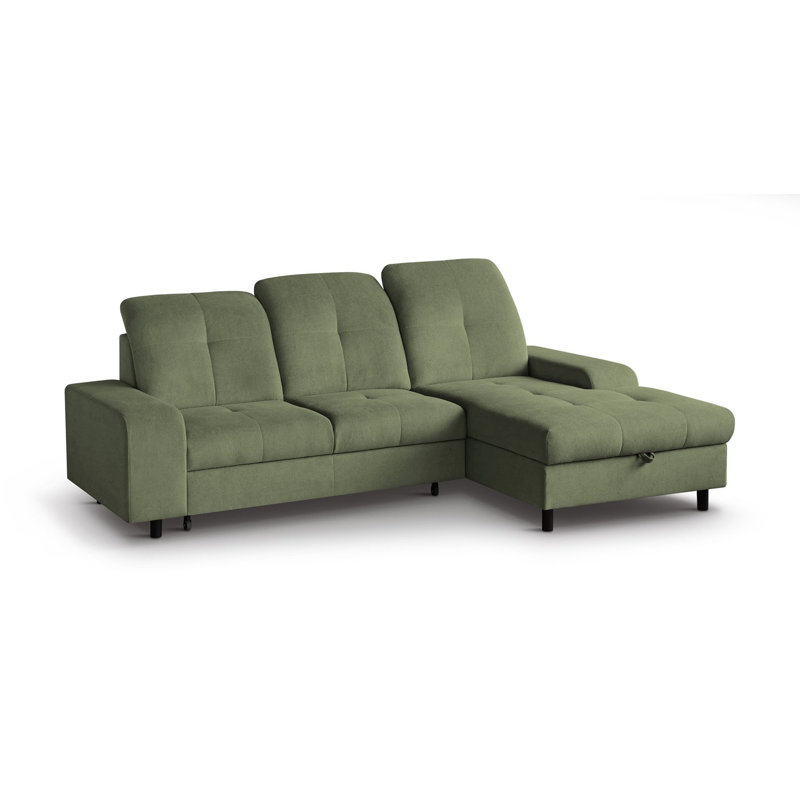 Antwyan 4 Seater Sofa Bed, Right Hand Facing, Green