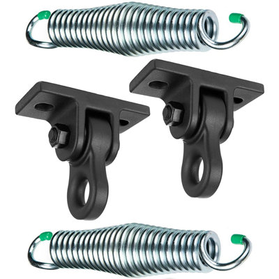 Cogan Black 2 Hole Aluminum Hangers And Springs Porch Swing Hanging Kit