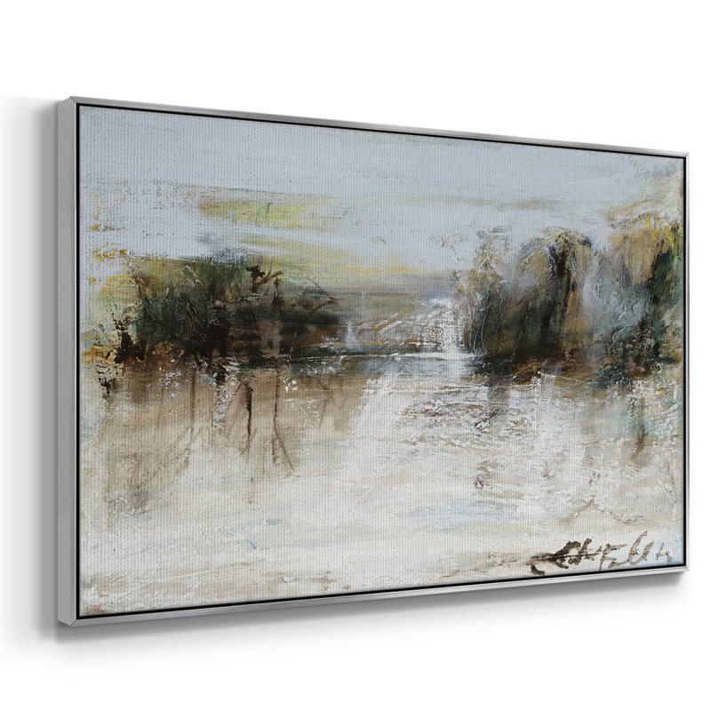 Wintery Horizon I, reproduction d'art sur toile, Toile argentée avec cadre flottant, H 27 po x l 41 po x P 2 po