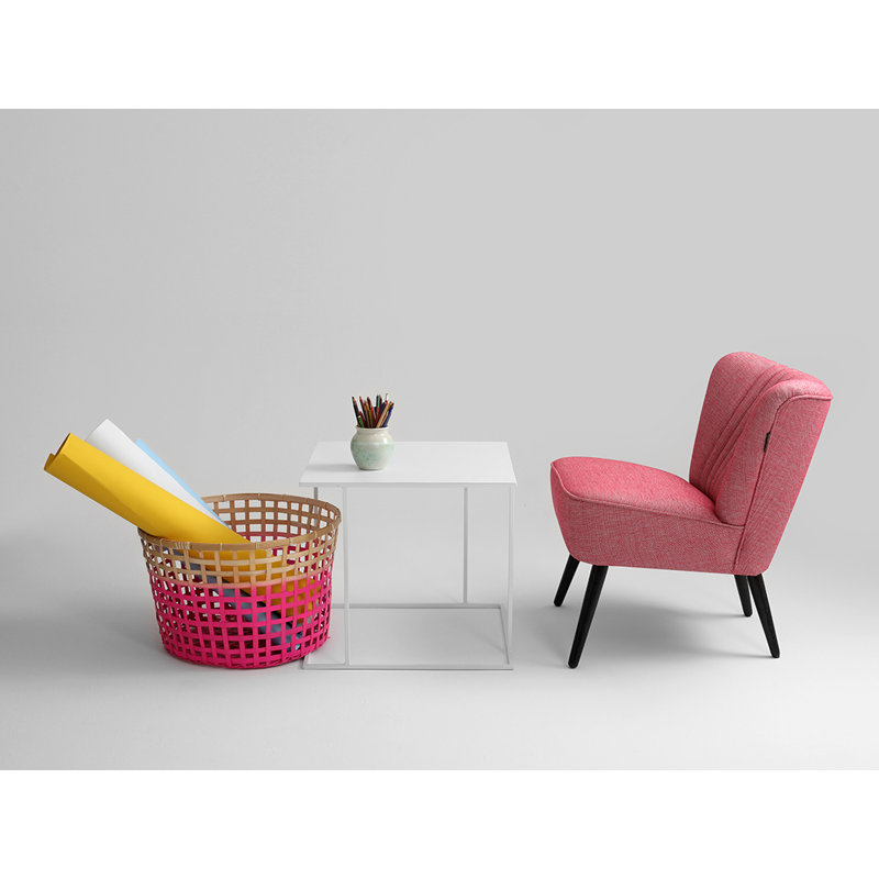 Prue Frame Coffee Table, White, H45 x L50 x W50cm