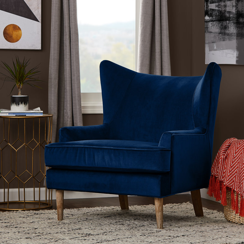 Fauteuil à oreilles Finch Wyatt, Bleu foncé