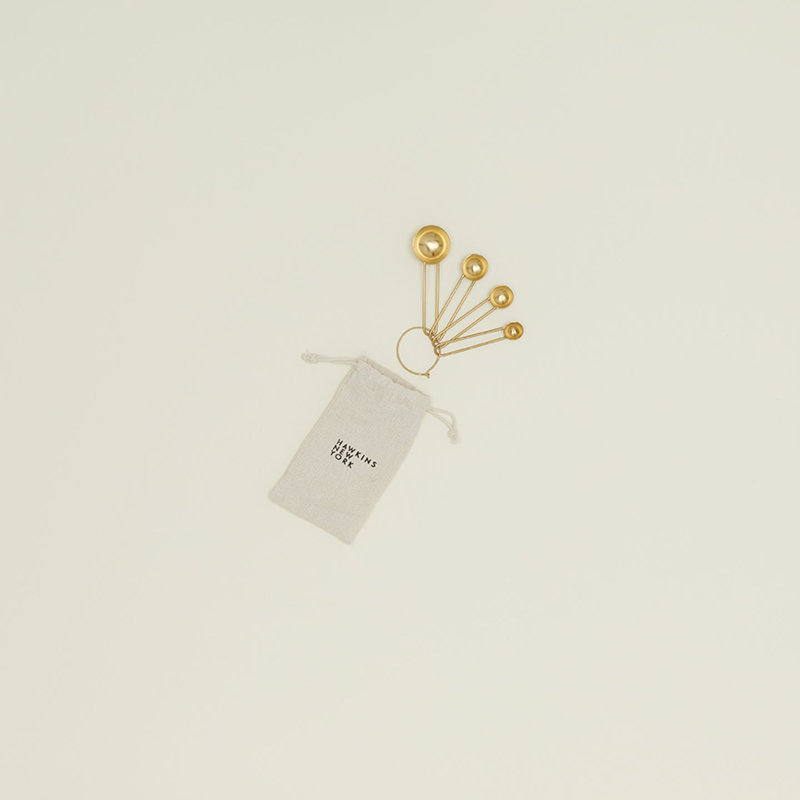 Simple Measuring Spoons, Brass