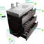 Meuble-lavabo autoportant de 36 po - Noyer, lavabo blanc, éléments de rangement, finition élégante, fabrication de base de salle de bain-664577877-664577960-664577962