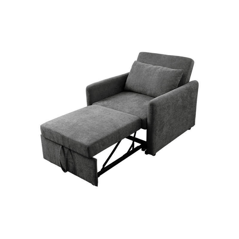 Recliner, Elephant Gray Microfiber/Microsuede/Linen Blend
