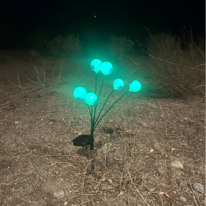 4-Pack Purple Solar Halloween Eyeball Lights: 32 LED IP65 Waterproof Scary Outdoor Decor For Garden