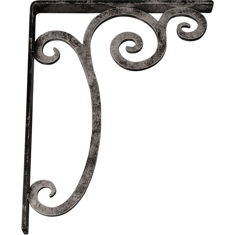 Support en fer forgé Avery, Argenté antique chaleureux, H 15 po x l 1,5 po x p 12 po