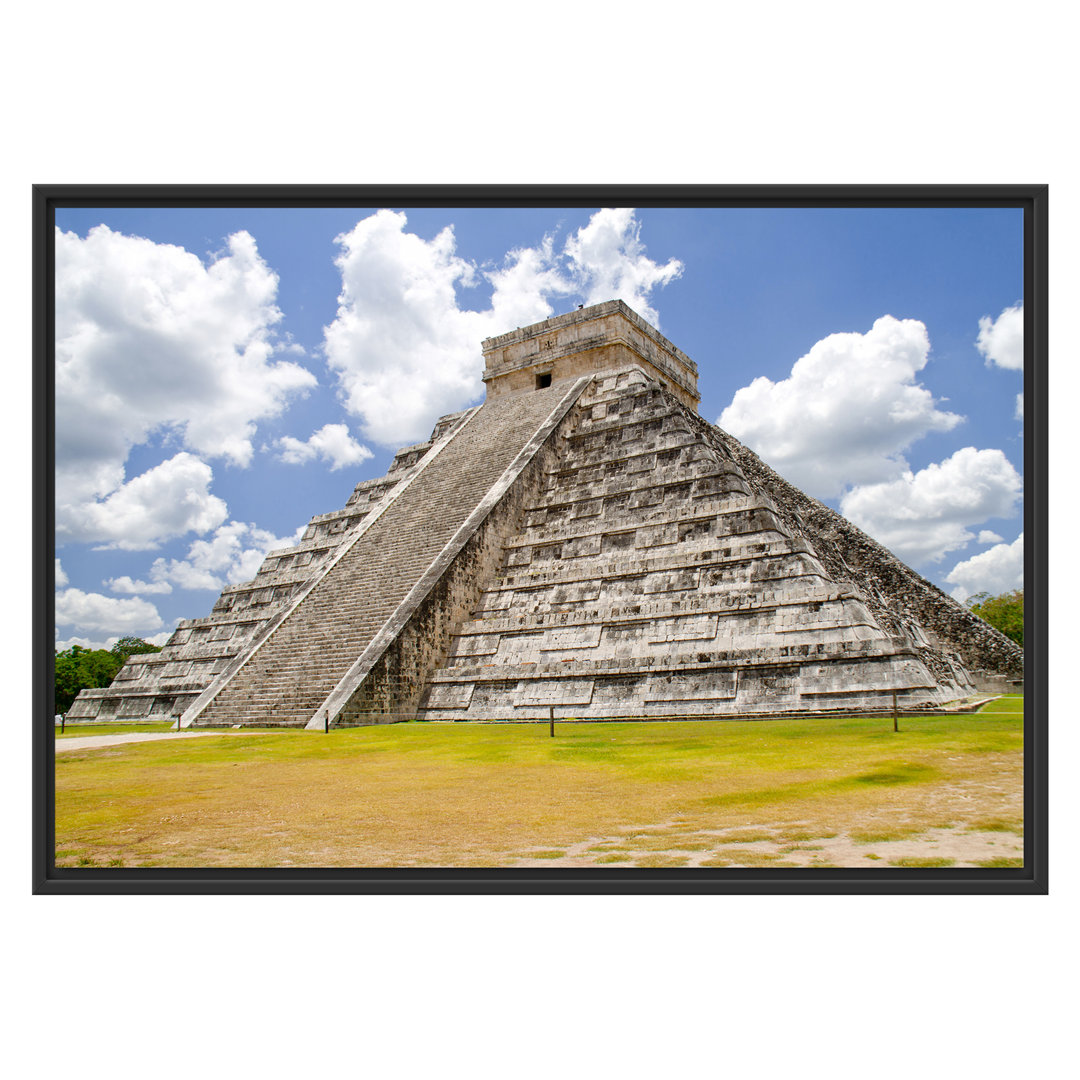 Gerahmtes Wandbild Maya Pyramide in Mexico