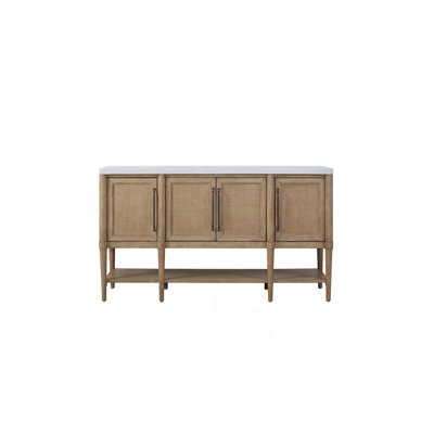 Cement Topped Server With Cane Insets