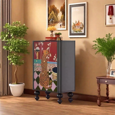 Armoire de rangement en bois de noyer avec tablettes spacieuses