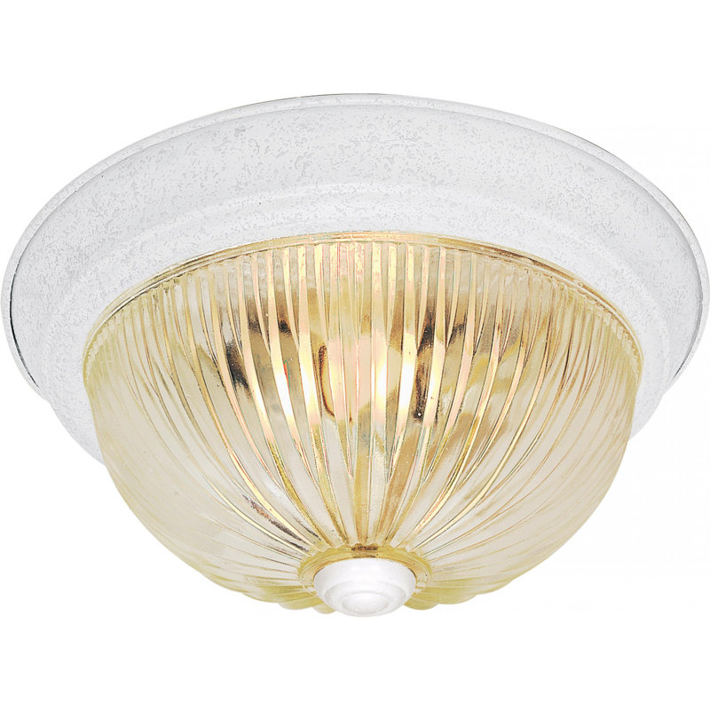 Laurel  Glass Flush Mount, Textured White