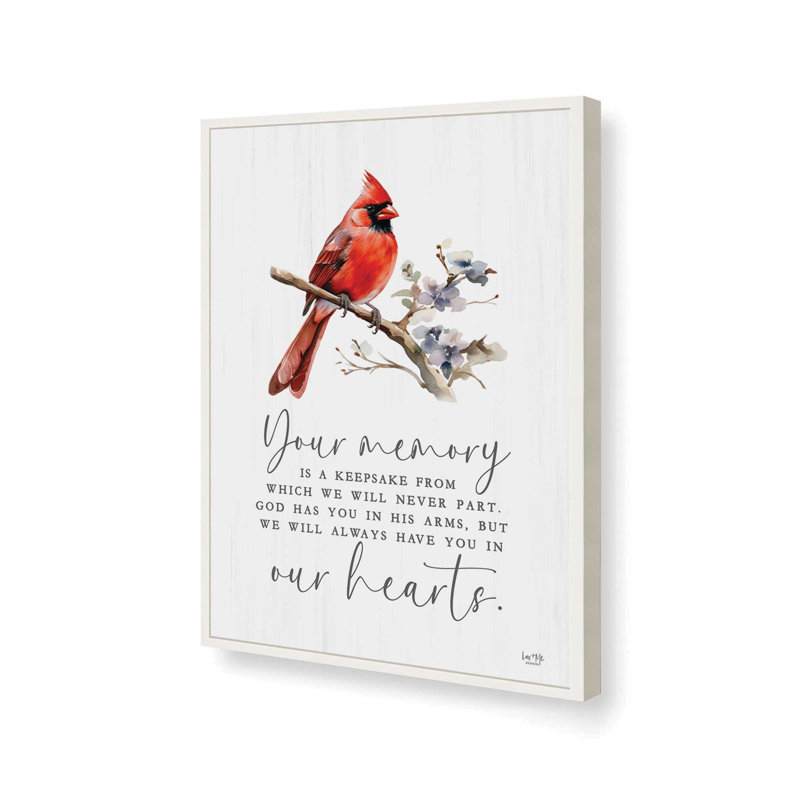 Your Memory Cardinal by Lux + Me Designs Art Print, 18 W x 24 H, White, Framed Print