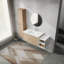 Meuble-lavabo mural 48 po avec lavabo et armoire latérale, portes à fermeture en douceur 48 po
