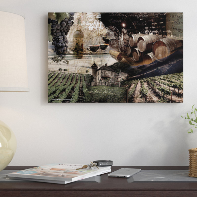«Wine» par GraphINC Studio, impression sur toile, H 8 po x l 12 po x P 0,75 po, Toile tendue, Pas de tapis