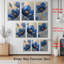 "Blue Floral", art mural, reproduction de peinture à l'huile (ensemble de 3)-118096123