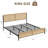 Boho Bed Frame with Natural Rattan Headboard and Footboard, Wooden Platform Bed No Box Spring Needed, Noise-Free Easy Assemble Metal Bedframe-309551970