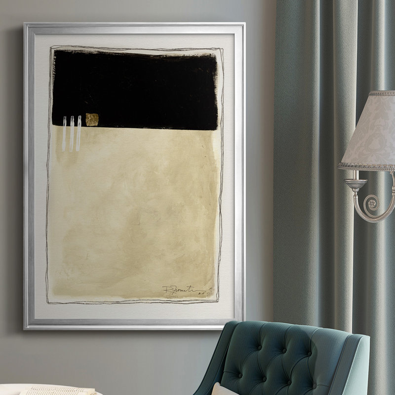" Inner Musing II ", 42.5" H x 30.5" W x 1" D, Silver Framed