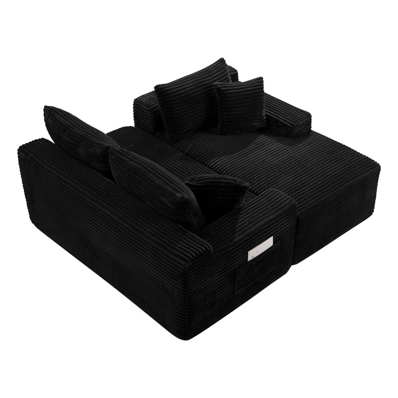 Compression Cloud Sectionals, Corduroy 106.3 Inch Modern Home Sofa