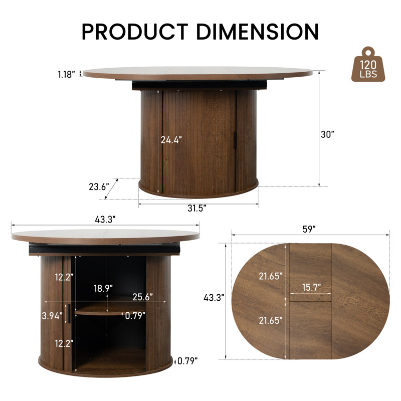 Table de salle à manger extensible