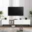 Meuble télé moderne pour téléviseur de 80 po avec 3 portes, console multimédia, centre de divertissement avec grand meuble de rangement pour le salon et la chambre à coucher-87709698