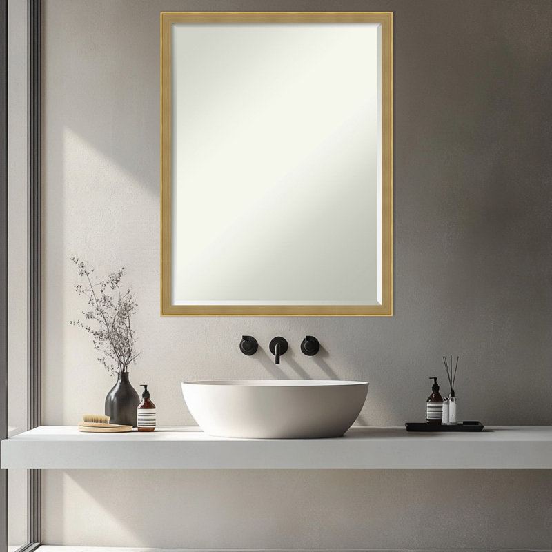 Miroir mural de salle de bain incliné, Or foncé