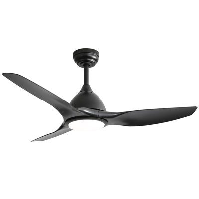 52 Inch Ceiling Fan With Light And 6-Speed Remote Control 3 ABS Fan Blades For Bredoom Patio