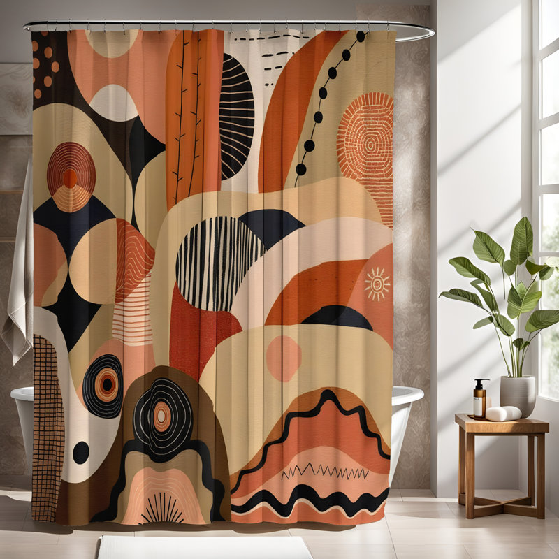 Rideau de douche avec tapis de bain, H 83 po x l 70 po